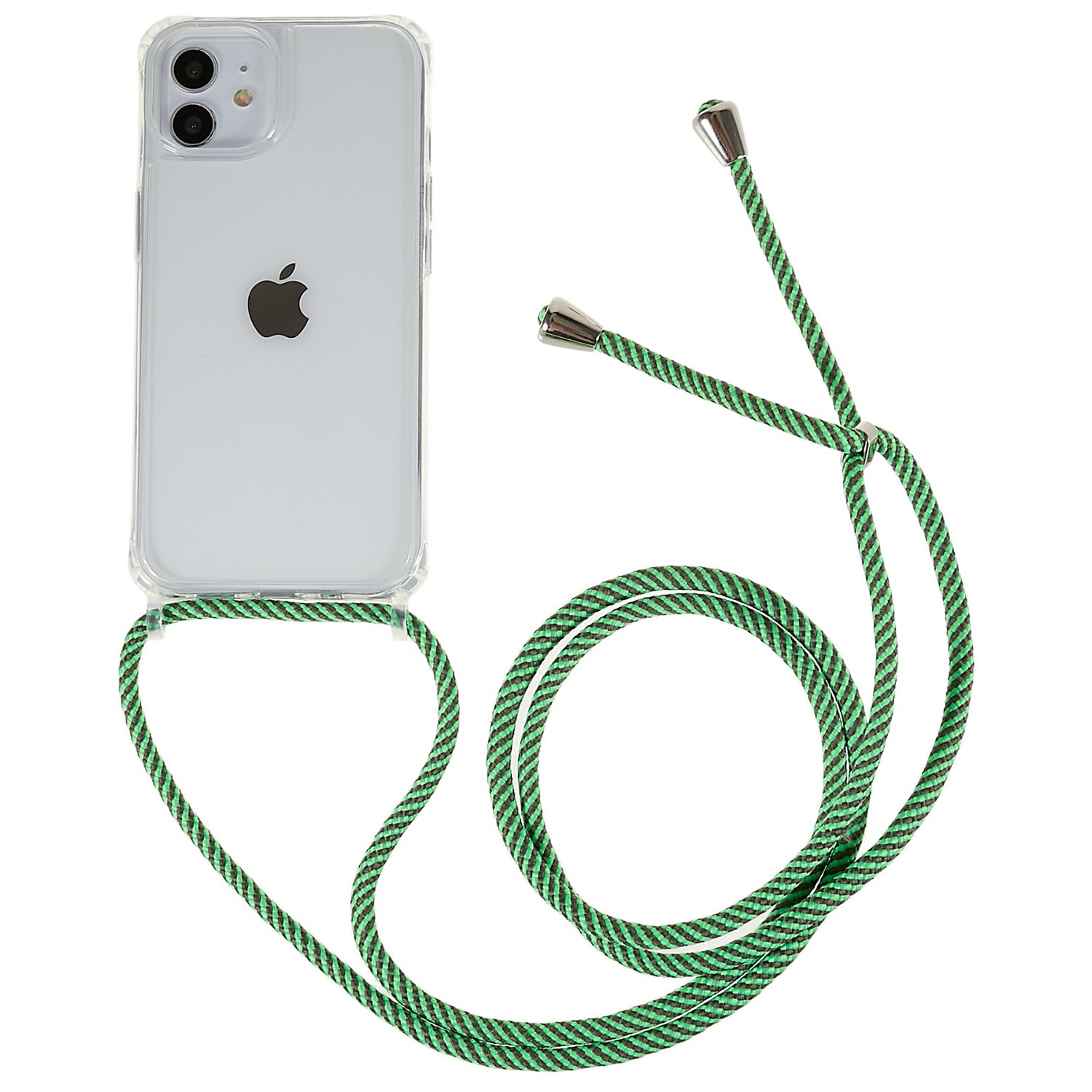 Til iPhone 12 12 Pro 6,1 tommer klart telefoncover med justerbar lanyard stødsikker TPU akryl bagcover Til iPhone 12 12 Pro 6,1 tommer klart telefoncover med justerbar lanyard stødsikker TPU akryl bagcover
